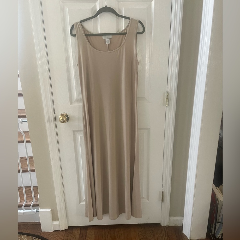Spiegel, polyester/spandex, maxi, cream sleeveless, size S
